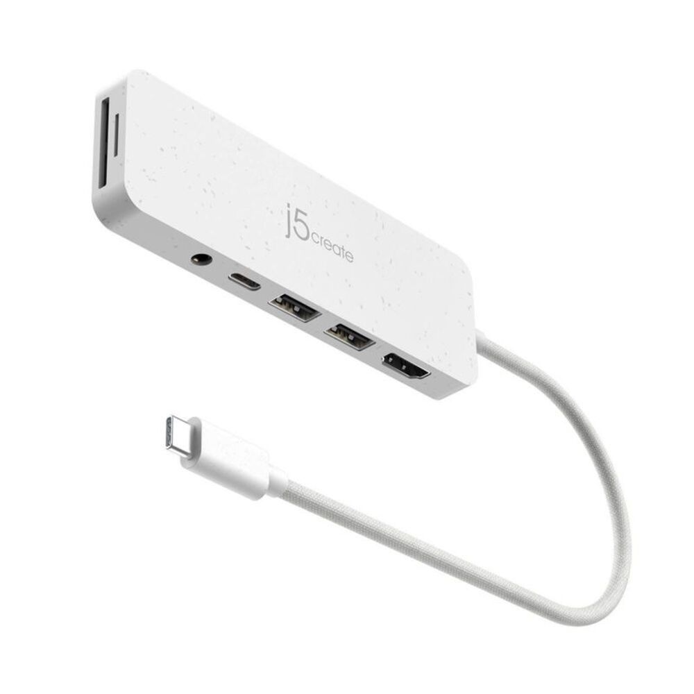 j5create -  USB-C Multi-Port Hub with Power Delivery White